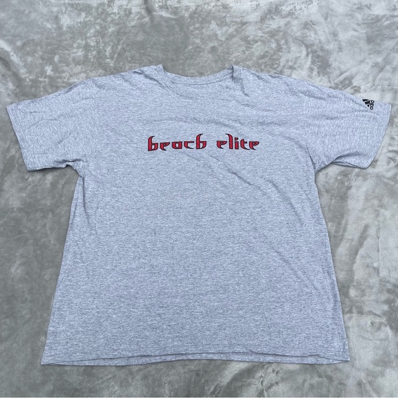 Adidas Beach Elite Shirt Mens XL The Go-To Tee Logo Gray T Shirt S/S - Picture 1 of 7